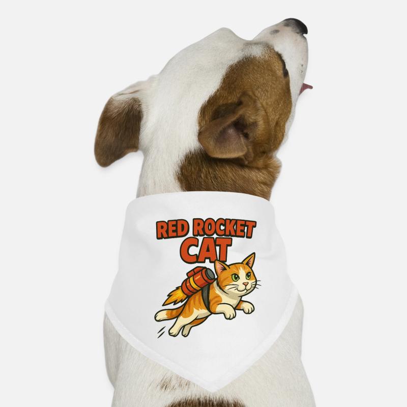 red rocket cat logo Dog Bandana