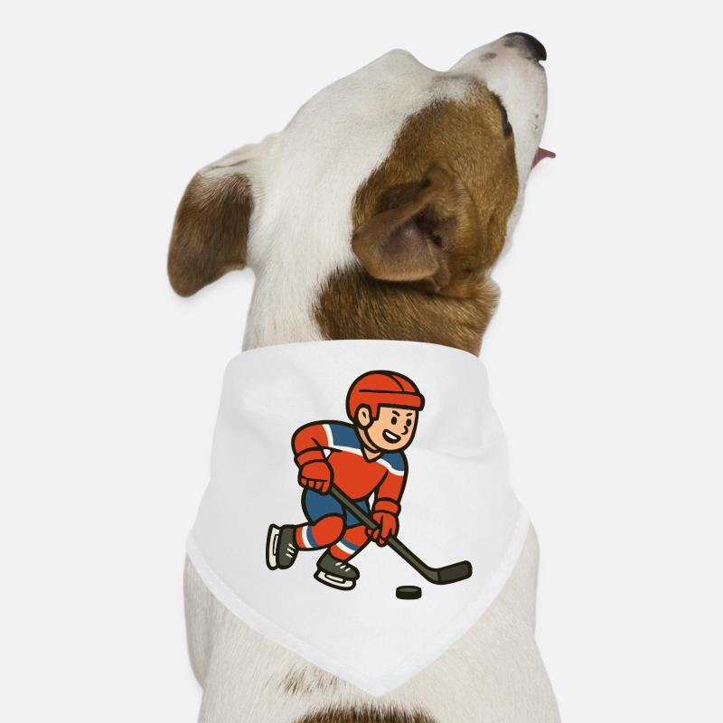 Hockey sur glace dessin animé garçon dans le jeu Bandana pour chien