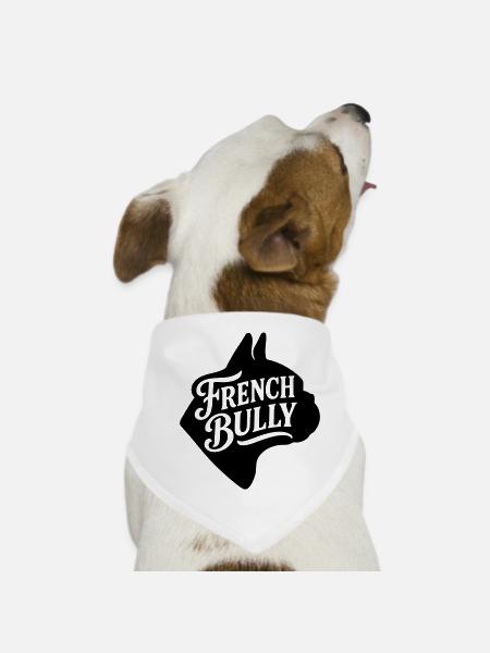 French bulldog french Bully Dog Shirt Bulldog - Dog Bandana - white - Front