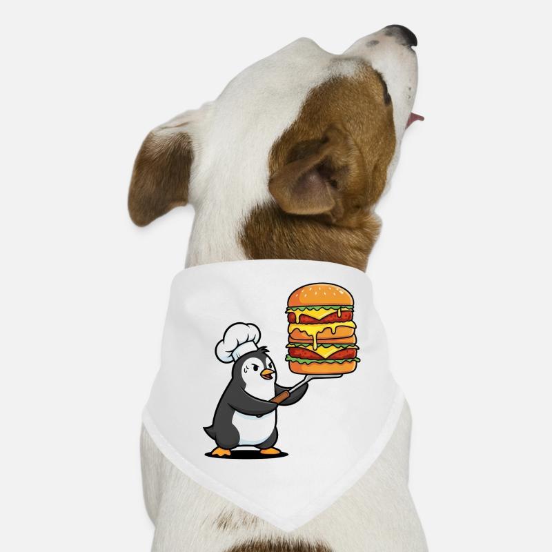 Süßer Pinguin schwitzt mit Hamburger BBQ Grillen Hunde-Bandana