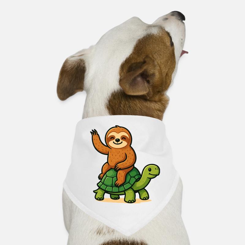 Lustiges Faultier auf Schildkröte Hunde-Bandana