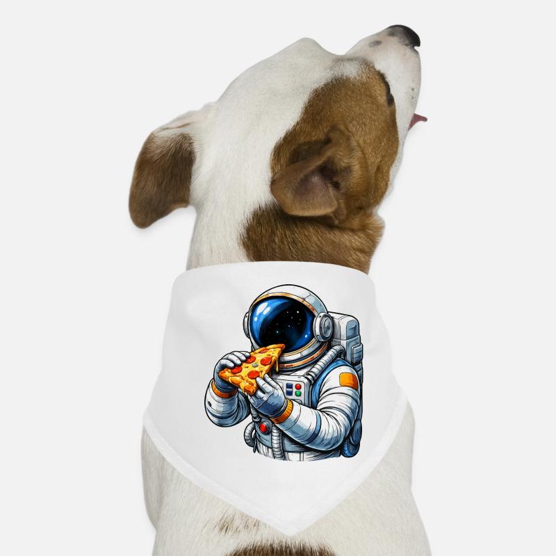 Astronaut beim Pizza essen Hunde-Bandana