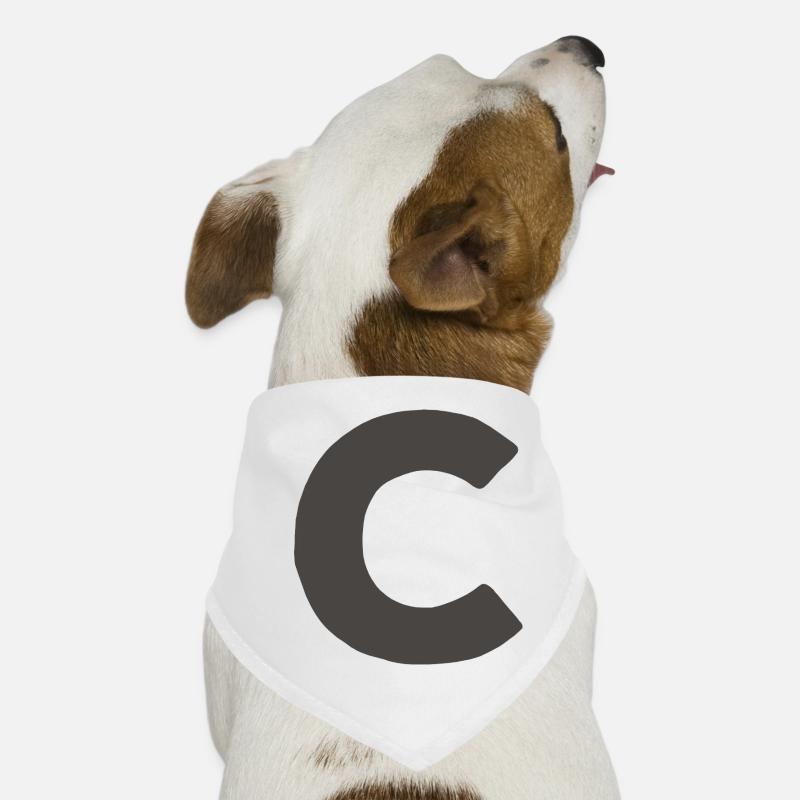Minimal Letter C Bold Monogram Typography Dog Bandana