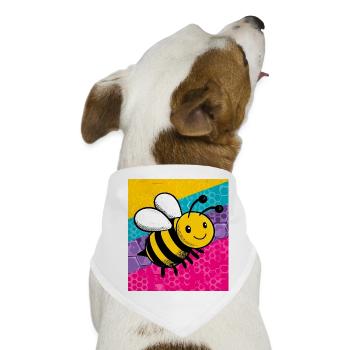 Biene - Hunde-Bandana - Weiß - Vorne