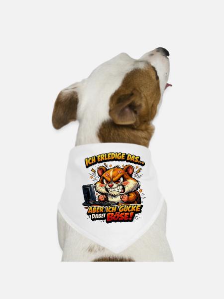Ich mach das Hamster - Hunde-Bandana - Weiß - Vorne