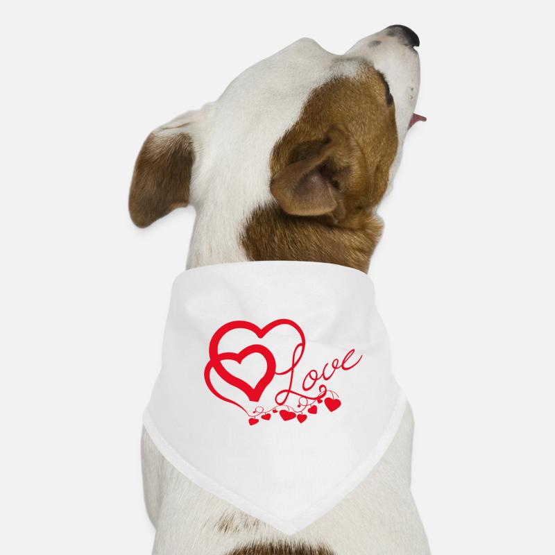 Cœurs entrelacés en Script Amoureux Bandana pour chien