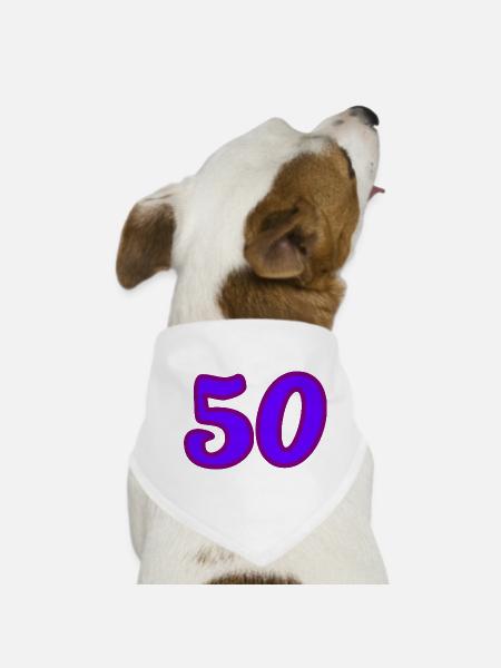 50. 50 YEARS. 50th ANNIVERSARY. 50 YEARS ANNIVERSARY. - Dog Bandana - white - Front