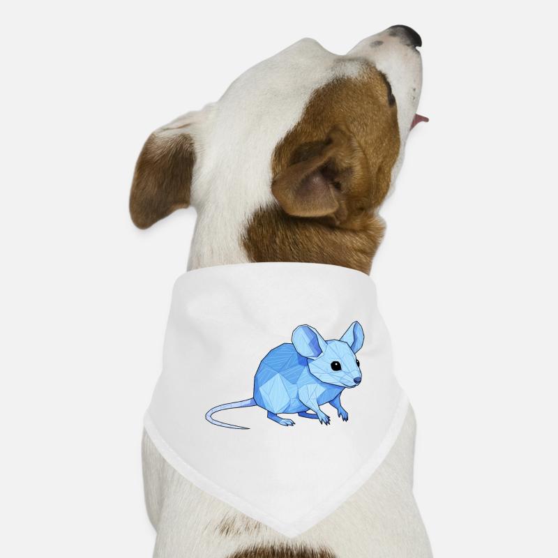 Blauer Low-Poly Maus Hunde-Bandana