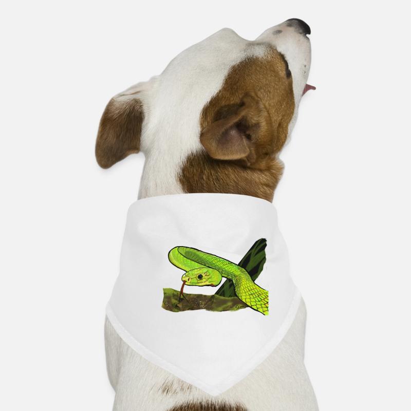 Serpent vert brillant dans la jungle Bandana pour chien