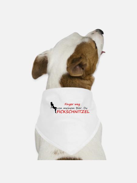 Finger weg - Hunde-Bandana - Weiß - Vorne