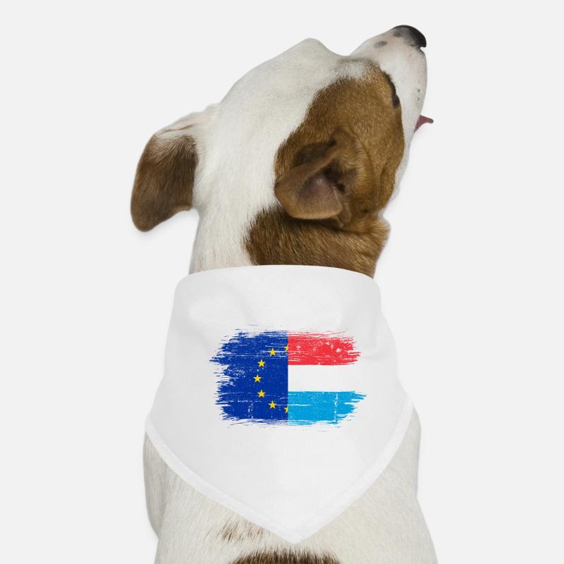 Fusion du drapeau néerlandais de l’UE brossée Bandana pour chien