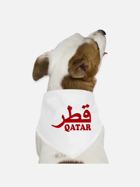 Qatar - Dog Bandana - white - Front