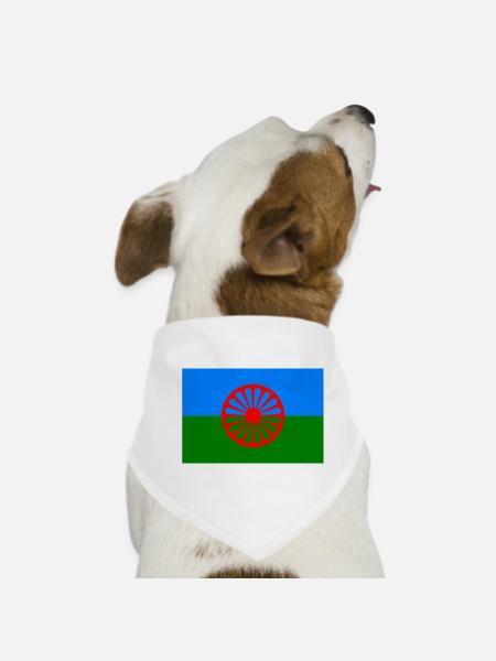 Romani Flag - Dog Bandana - white - Front