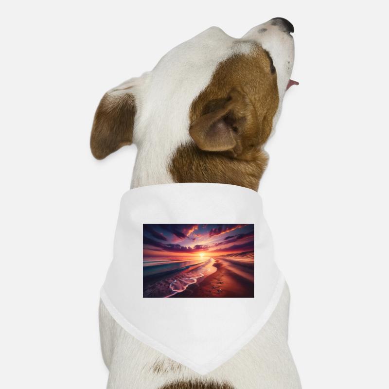 Poster Painting Sunset on the Beach Dog Bandana