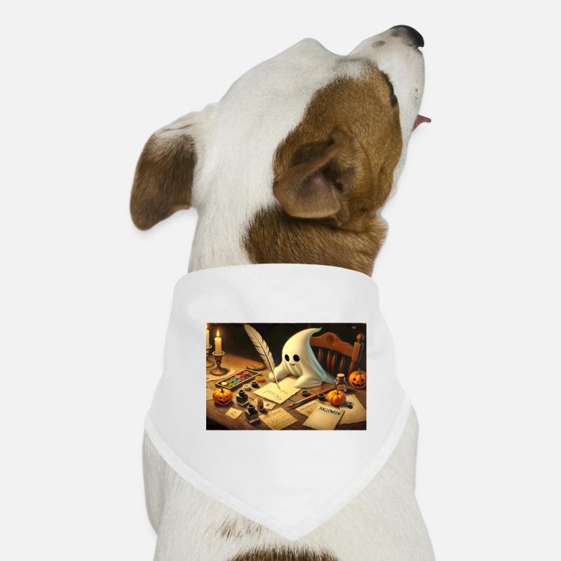 Charmante écriture fantôme invitations d’halloween Bandana pour chien