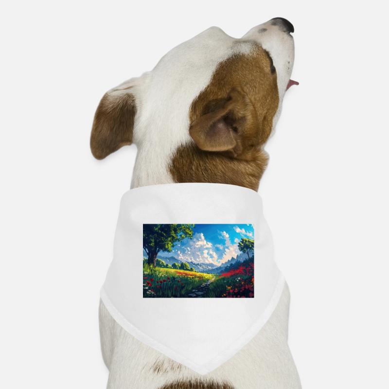 Natur Landschaft Illustration Poster Hunde-Bandana