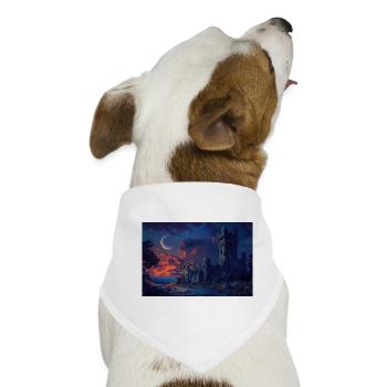 Poster Illustration Mittelalterliche Landschaft in Ruinen - Hunde-Bandana - Weiß - Vorne