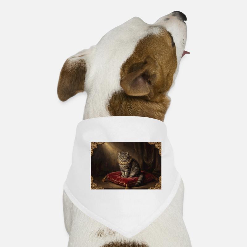 Royal Cat Pose in Baroque Frame Dog Bandana