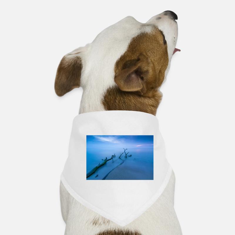 Blaue Stunde am Weststrand - Hunde-Bandana - Weiß
