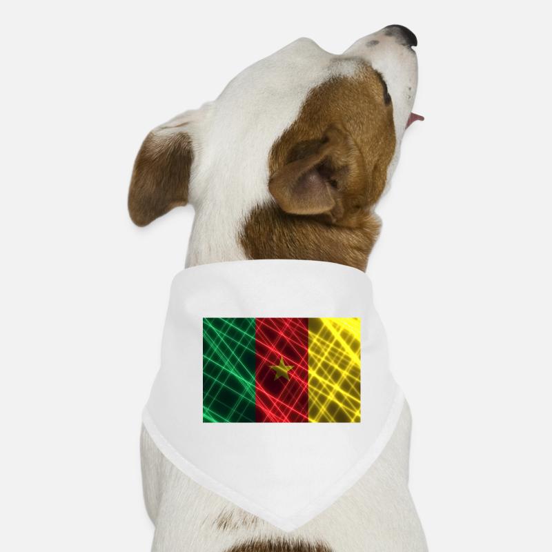 Neon Cameroon Flag Net Dog Bandana