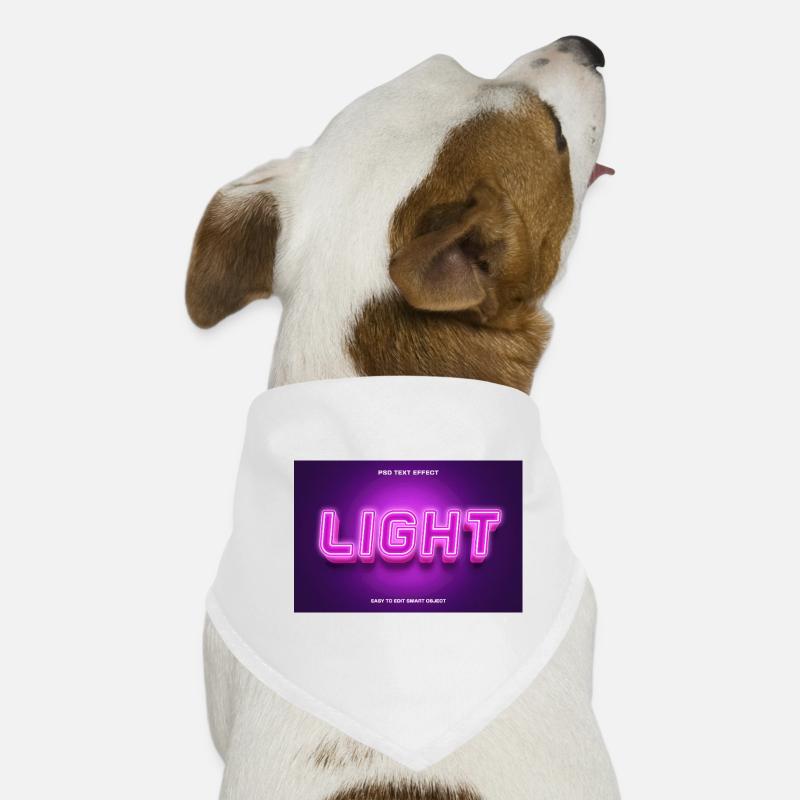 Neonlicht Light Schriftzug - Hunde-Bandana - Weiß