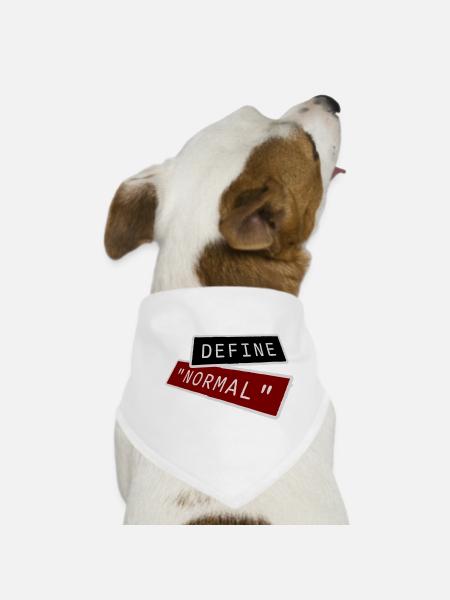 Define Normal Lustig Sarkastisch Definition Grafik - Hunde-Bandana - Weiß - Vorne