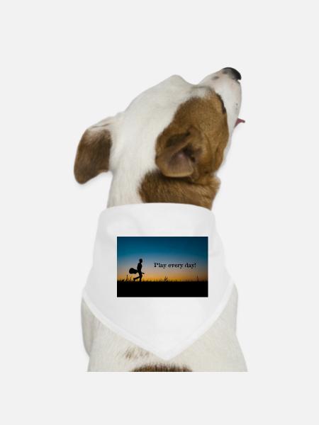 Play every day Evening light - Dog Bandana - white