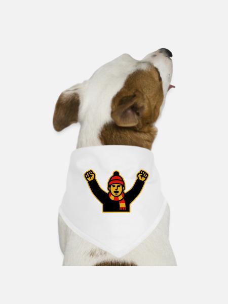Icône des supporters de football en encouragement - Bandana pour chien - blanc - Devant