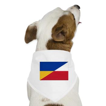 Ukraine-Polnische Flagge – Ukrainische und Polnische Einheit - Hunde-Bandana - Weiß - Vorne