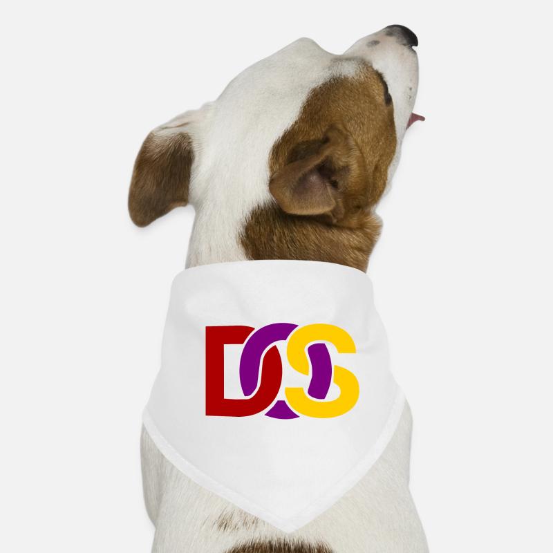 Retro MS DOS Logo - Hunde-Bandana - Weiß