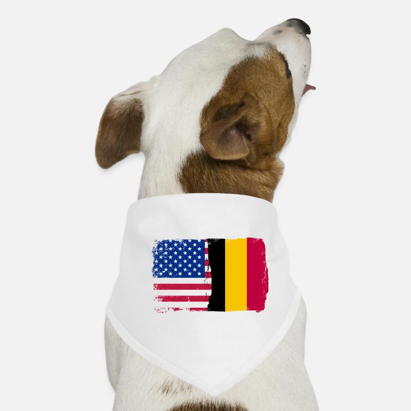 Grunge US Belgien Flagge Split Hunde-Bandana