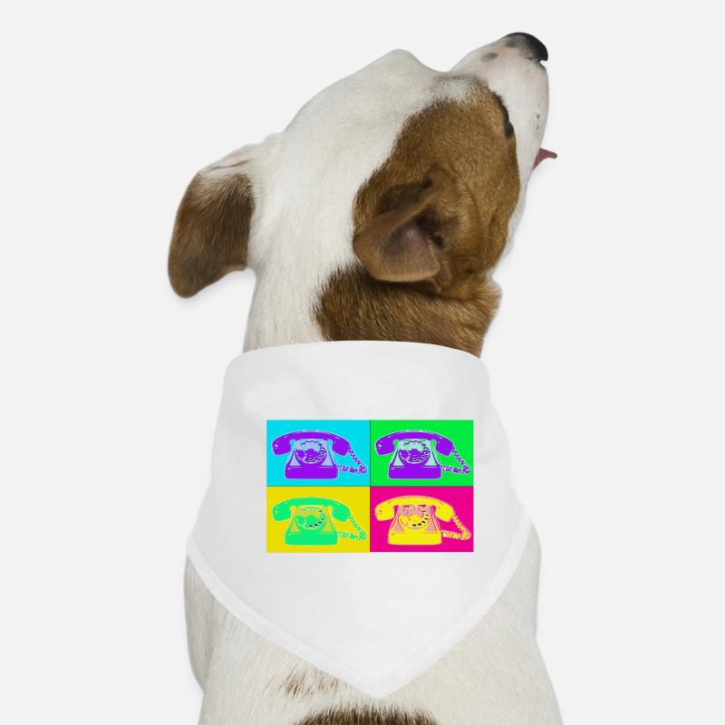 Pop-Art-Quad-Neon-Telefon Hunde-Bandana