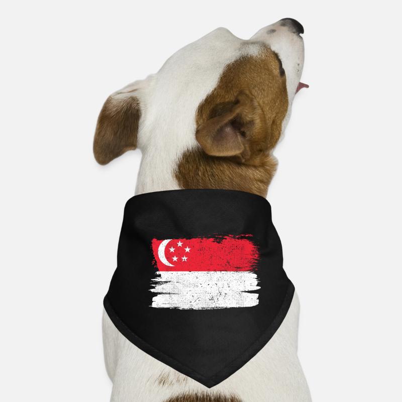 Drapeau de Singapour Drapeau de la paix Vintage Bandana pour chien