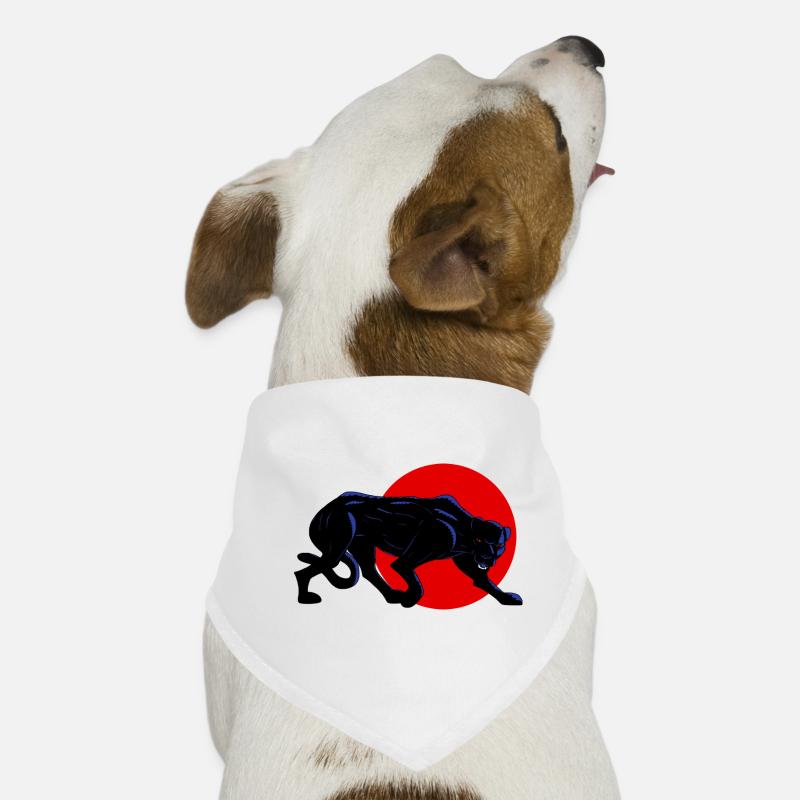 Panthère noire sur cercle rouge Dog Bandana
