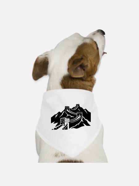 Chinesische Mauer - Hunde-Bandana - Weiß - Vorne