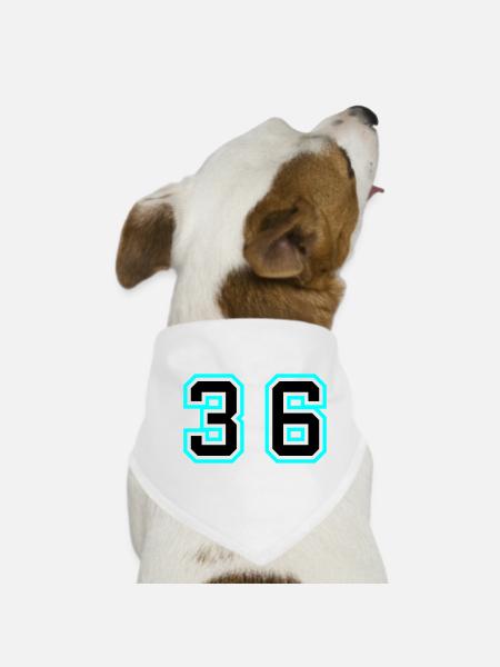 36 Number Symbol - Dog Bandana - white - Front