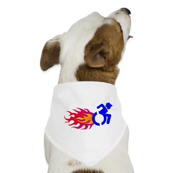 Rollstuhlfahrer mit Flammen # - Hunde-Bandana - Weiß - Vorne