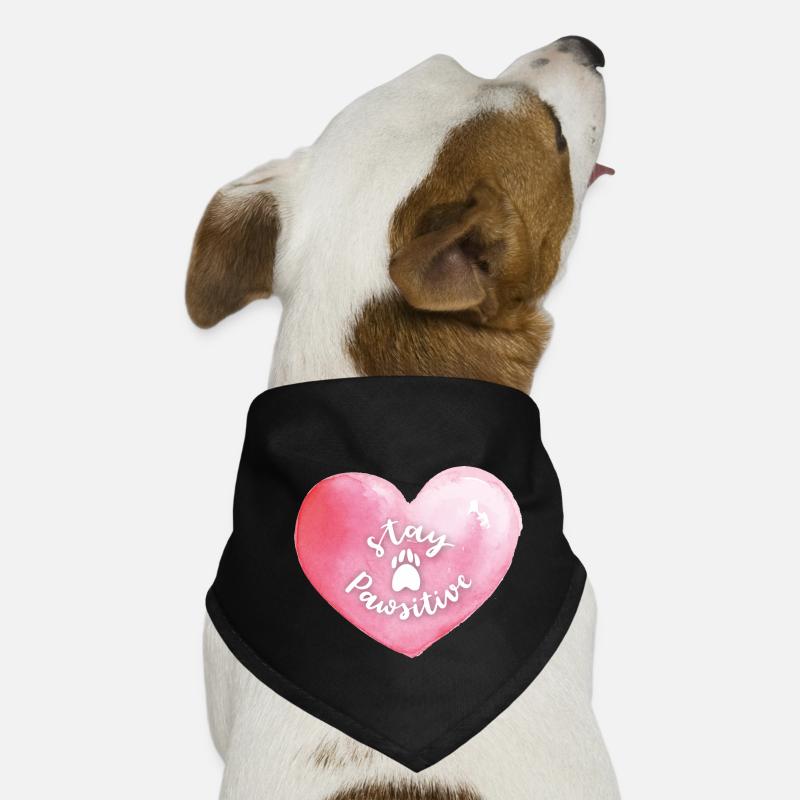 Pinkes Herz Stay pawsitive mit Pfote Hunde-Bandana