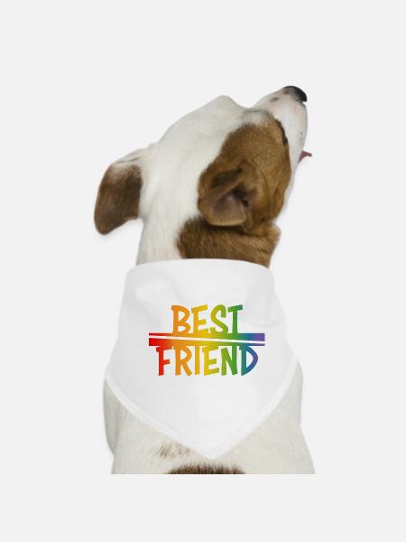 Best friend rainbow - Hunde-Bandana - Weiß - Vorne