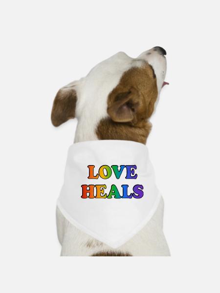 Love Heals Accessoires LGBTQ Rainbow Pride - Bandana pour chien - blanc