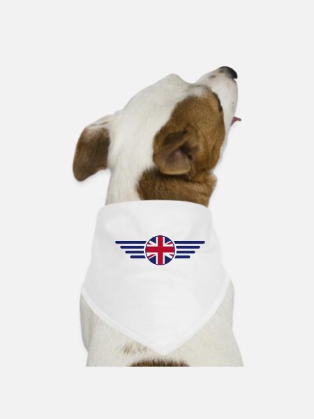 Ich liebe Vereinigtes Königreich, Eleganz Stil - Hunde-Bandana - Weiß - Vorne