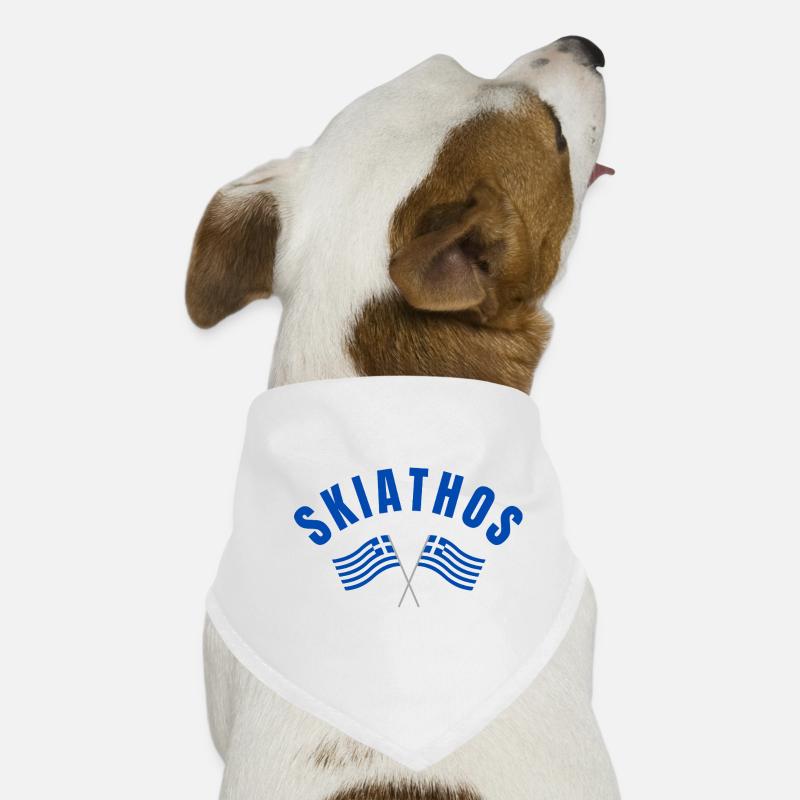 Skiathos Crossed Greek Flags Dog Bandana
