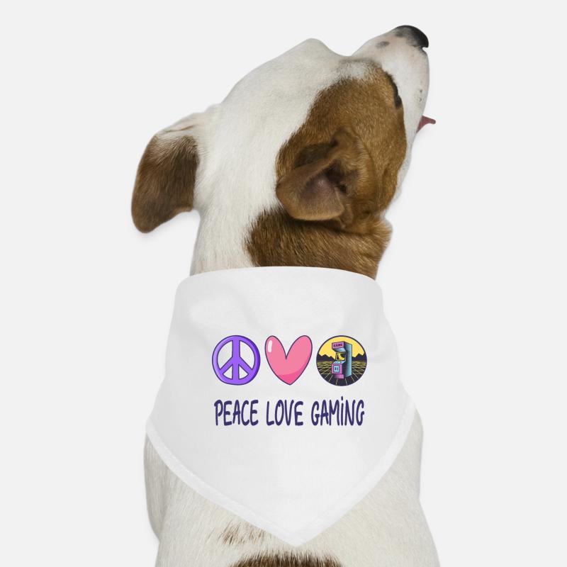 Jeu Peace Love Bandana pour chien