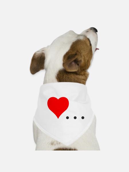Cœur à trois points – Conception de symboles - Bandana pour chien - blanc - Devant