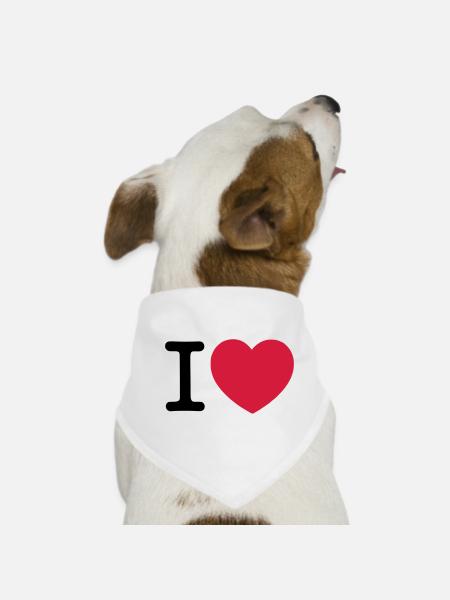 I Love... - Dog Bandana - white