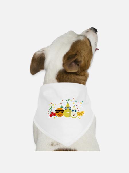 Happy fruits - Dog Bandana - white - Front