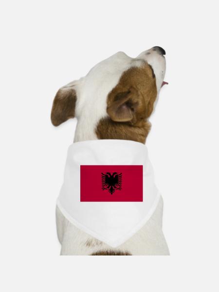 Albanien National Flagge - Hunde-Bandana - Weiß - Vorne