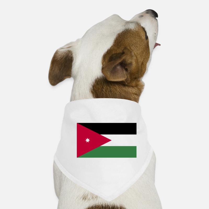 Drapeau national de la Jordanie - Bandana pour chien - blanc