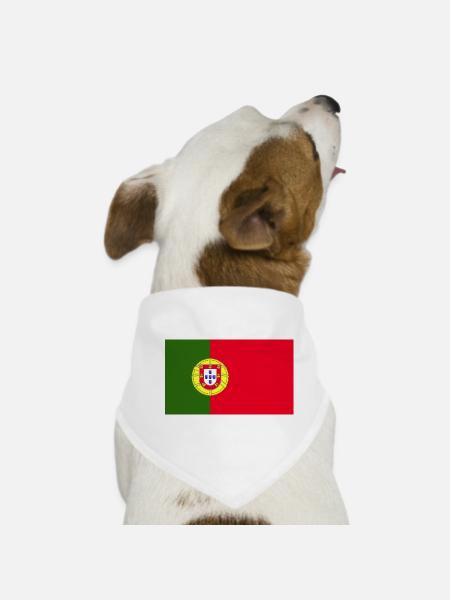 Portugal National Flag - Dog Bandana - white - Front