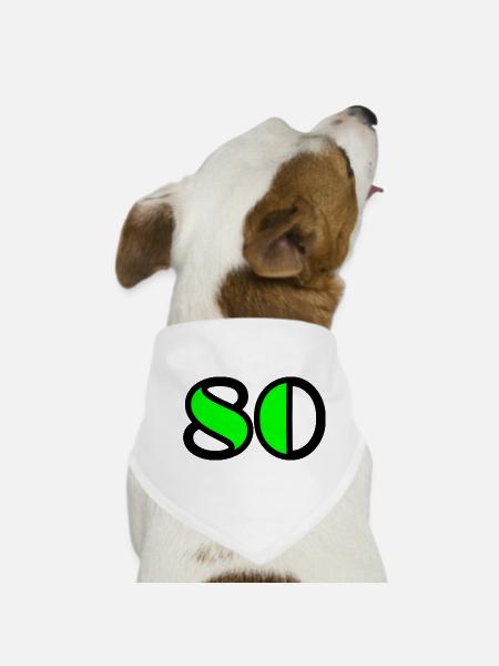 80. 80 JAHRE. 80-JÄHRIGES JUBILÄUM. 80-JÄHRIGES JUBILÄUM - Hunde-Bandana - Weiß - Vorne